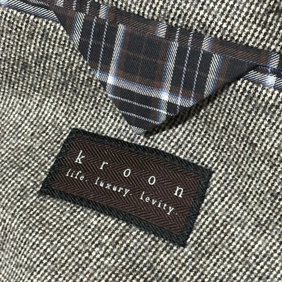 Kroon Mini-Houndstooth Blazer Sport Coat Jacket Brown Lined Casual Business‎ 46R - Picture 12 of 13